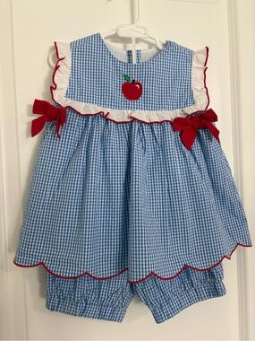 Classic Whimsy Back to school Apple Gingham set size 5 | Kindergarten